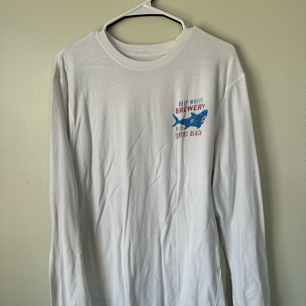 Izod Saltwater White Tee with Blue Logo